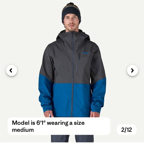 Patagonia Men's Medium Untracked Snow Jacket Ski Snowboard Endless Blue NWT - Picture 8 of 16